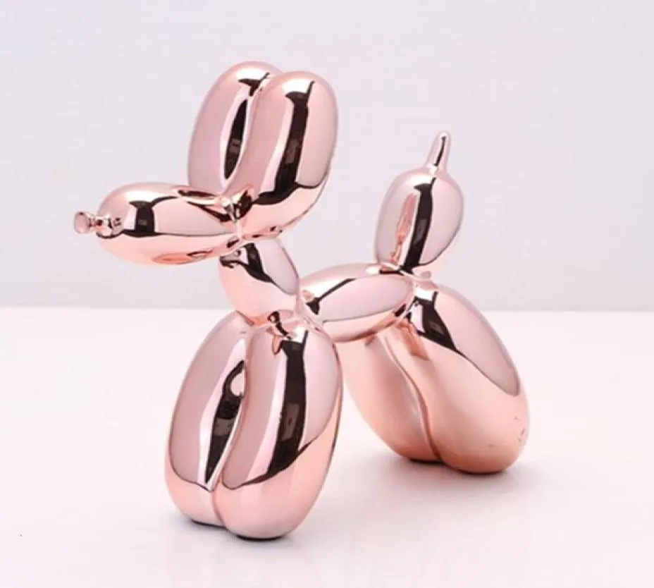 Jeff Koons Shiny Balloons Dog Statue Simulation Dogs Animal Art Sculpture Resin Craftwork Home Decoration Accessories8215162