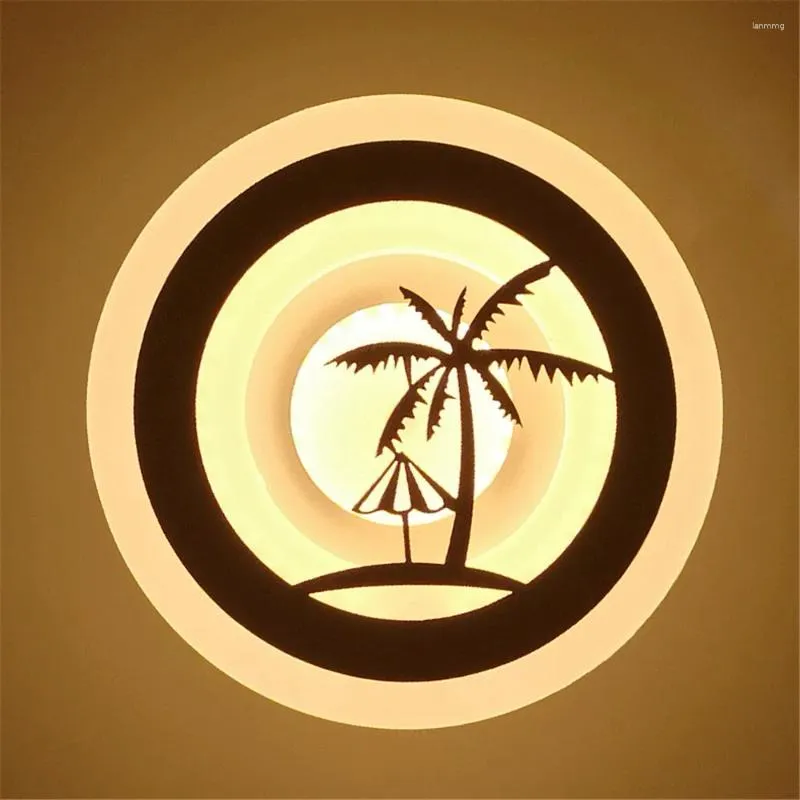 ウォールランプ屋内LEDデコレーションココナッツツリーホーム照明リビングルームベッドルームラウンド / AC90-260Vホワイトライト