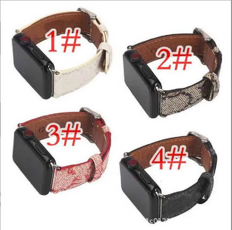 Designer G Designer Watchbands Watch Strap Band 42mm 38mm 40mm 44mm Iwatch 1 2 3 4 Bands Leather Bracelet Stripes Drop Designermwrmmw