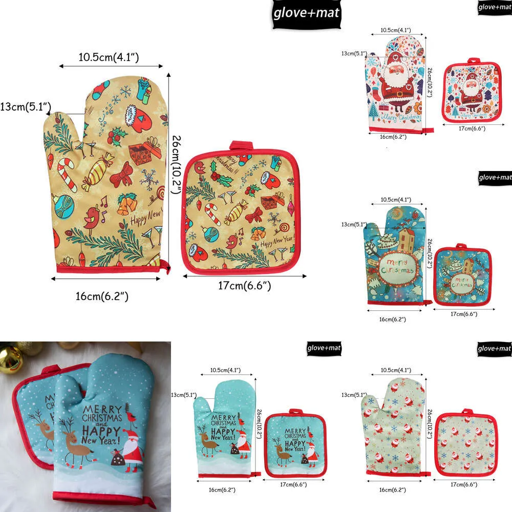 Nieuwe Magnetron Handschoen Pannenlap Keuken Anti-Hot Mat Isolatie Wanten Voor Kerstmis Thuis Feestartikelen Bakhandschoenen