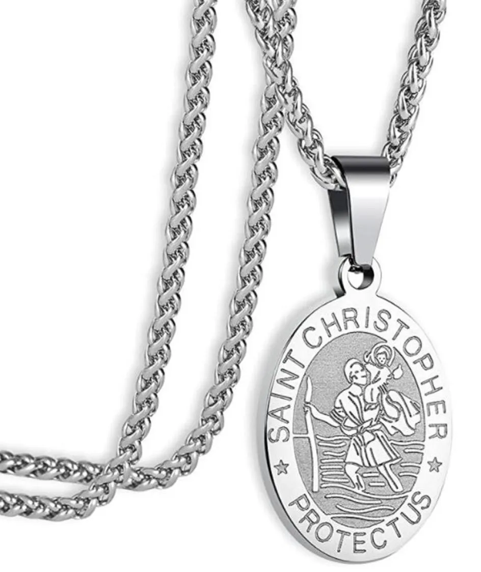 Medal Naszyjnik w Pendant St Saintchristopher dla kobiet z łańcuchem ze stali nierdzewnej 6800437