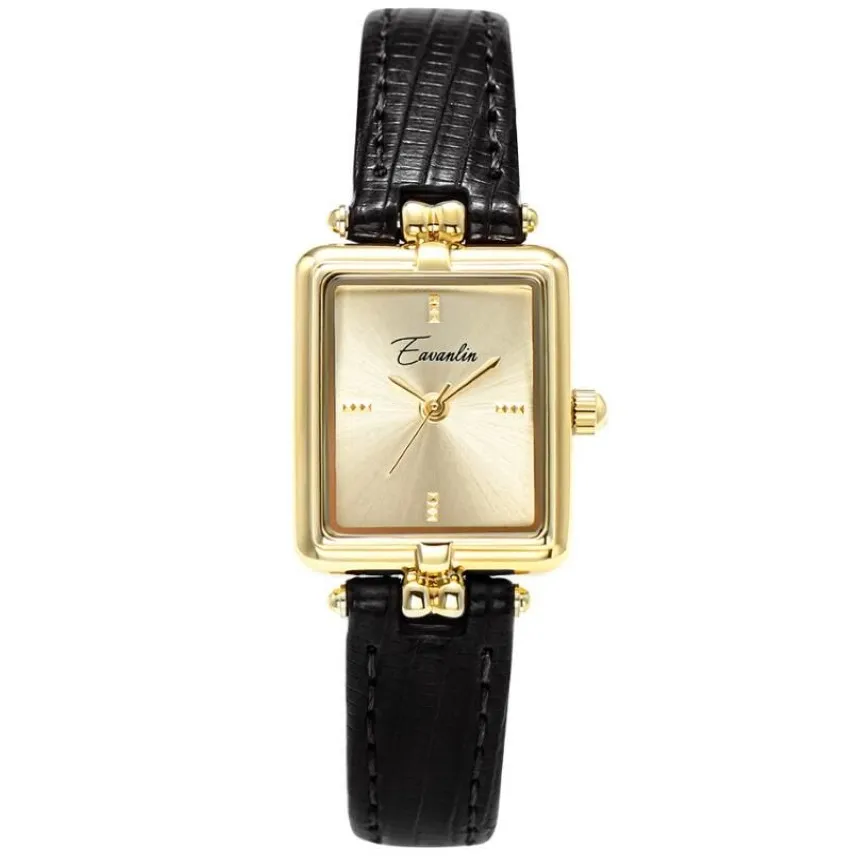 الساعات النسائية Quartz Watch Watch Vervent Women Retro Niche Light Luxury Women Square Square Watch كهدية لـ 274n