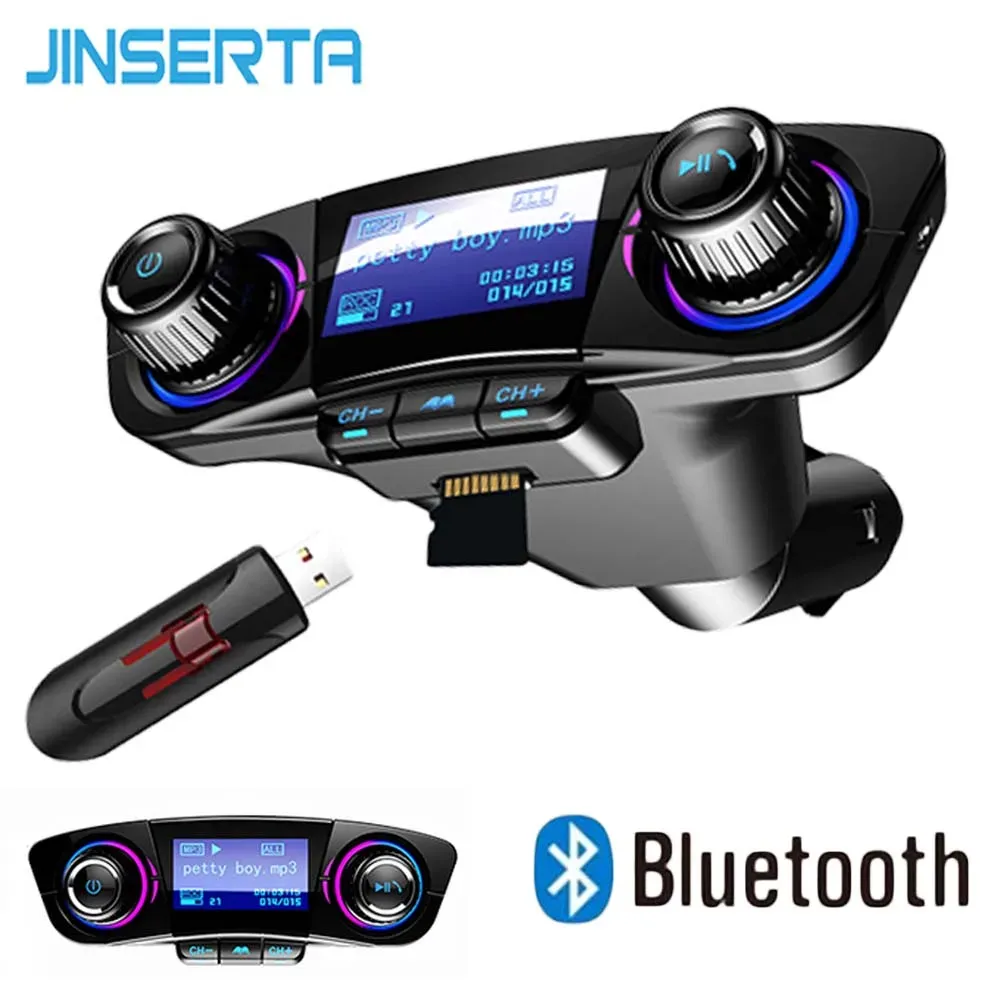 Odtwarzacz Mini Bluetooth Mp3 Player z nadajnikiem FM Ekran LED HandsFree TF karta USB Play Car Player