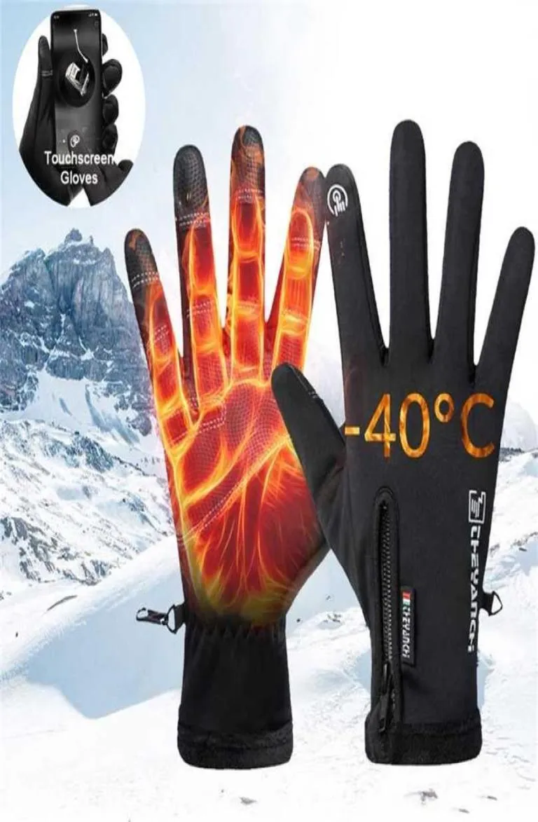 Outdoorowe zimowe rękawiczki motocyklowe Wodoodporne termiczne guantes bez poślizgu rowerowe rowerowe rowerowe rowerowe