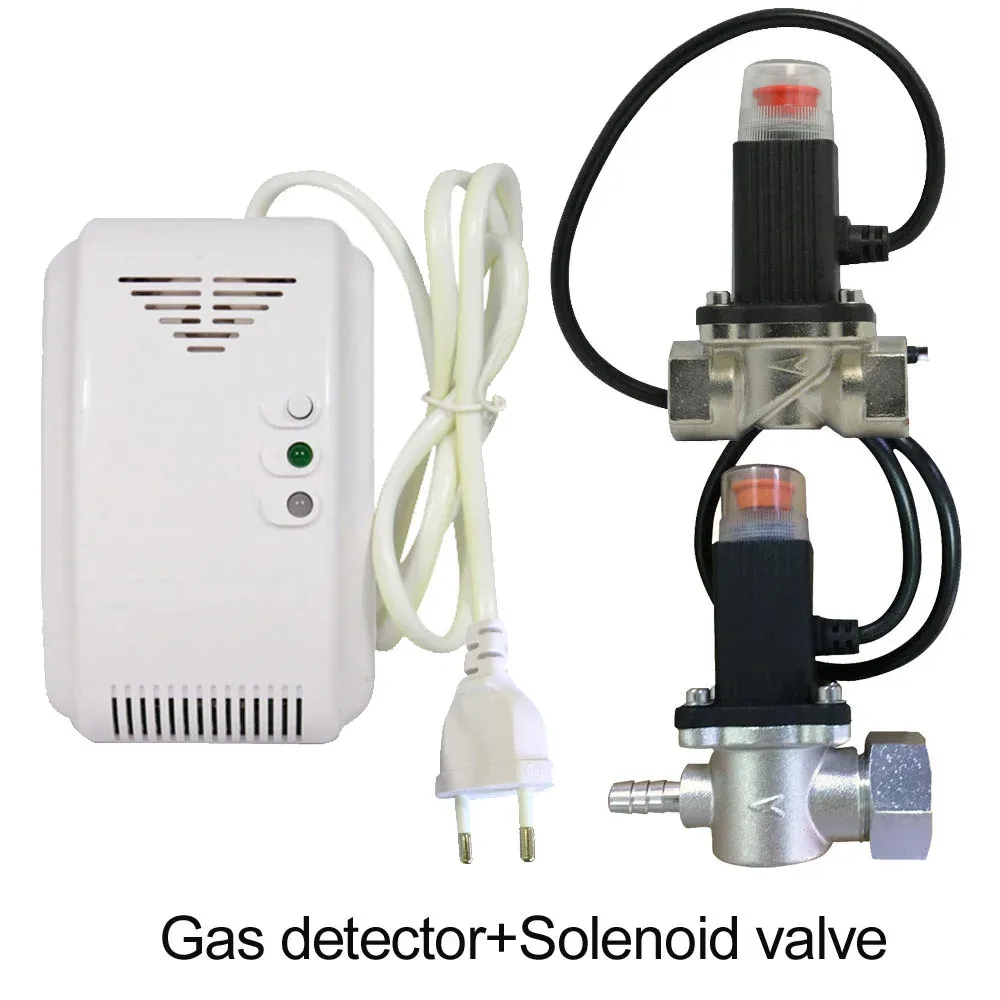 検出器90240VACキッチンCH4天然ガス漏れ探知器磁気ソレノイドバルブは、ホームセキュリティのために石炭ガス火災アラームセンサーを切断します