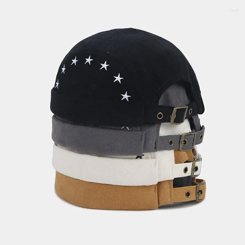 Berety no Visor Men haft haft regulowany kopuła unisex beret hip hop bez kamizelki kobiety solidne czapki czapki czapki czapki czapki