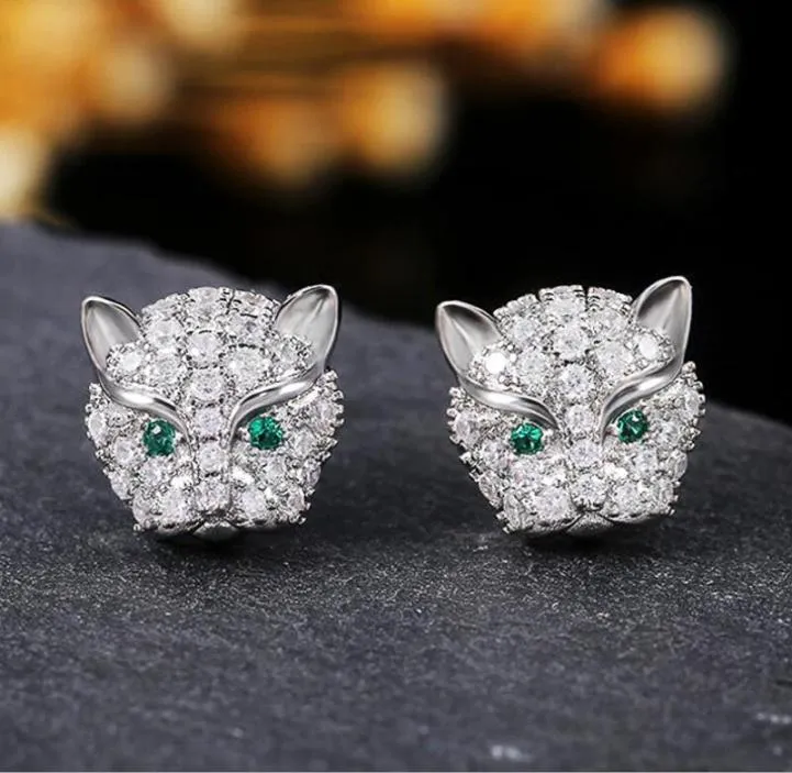 Choucong Brand New Luxury Jewelry 925 Sterling Silver Pavimenta Zaffiro bianco CZ Diamanti Pietre preziose Partito Leopardo Orecchino Donne Stud Ea6708727