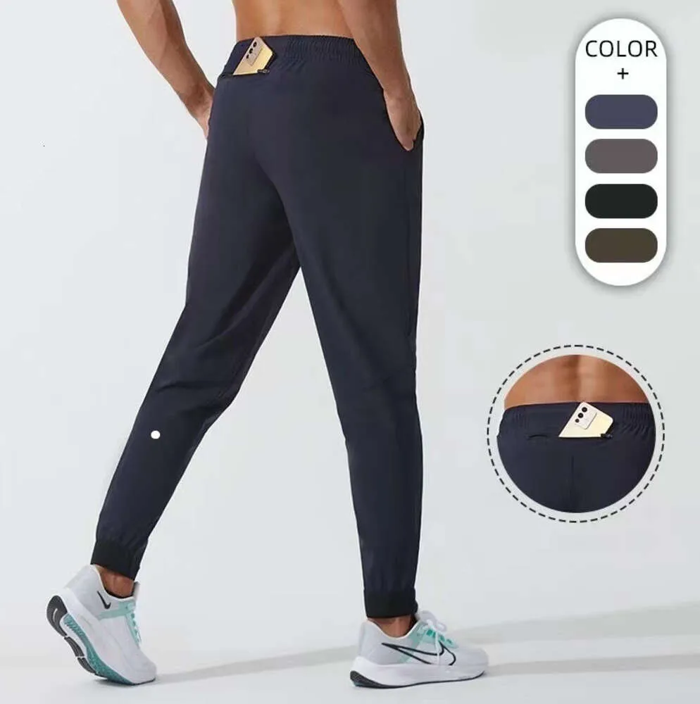 LU Yoga pant uomo donna LL Jogger Long Sport Outfit Quick Dry Coulisse Palestra Tasche Pantaloni sportivi Casual Elastico in vita fitness