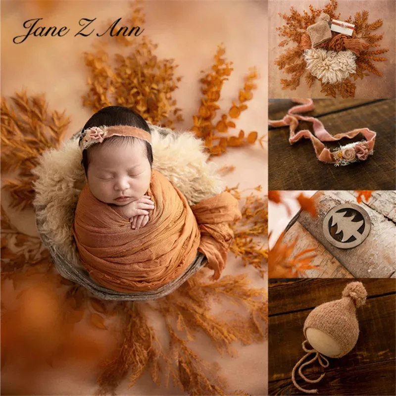 Ensembles d'accessoires pour nouveau-nés, chapeau en laine, tête de bébé, fleur, vêtements photo, pleine lune, vêtements de photographie pour nourrissons