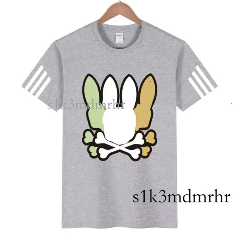 Designer Men's T-shirts Bunny Polos Combed Cotton Summer Male Short Sleeve Business Design Mönster Womens Psychos Bunnys Top Shirt Casual 854