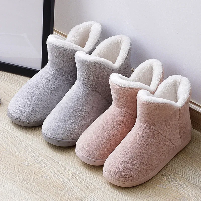 Schoenen Tuchtelschuim Winter Winter Women Slippers High Top Home Bur Slippers Warm huisschoenen Katel Vrouwen Indoor Buitenschoenen Girls jongens