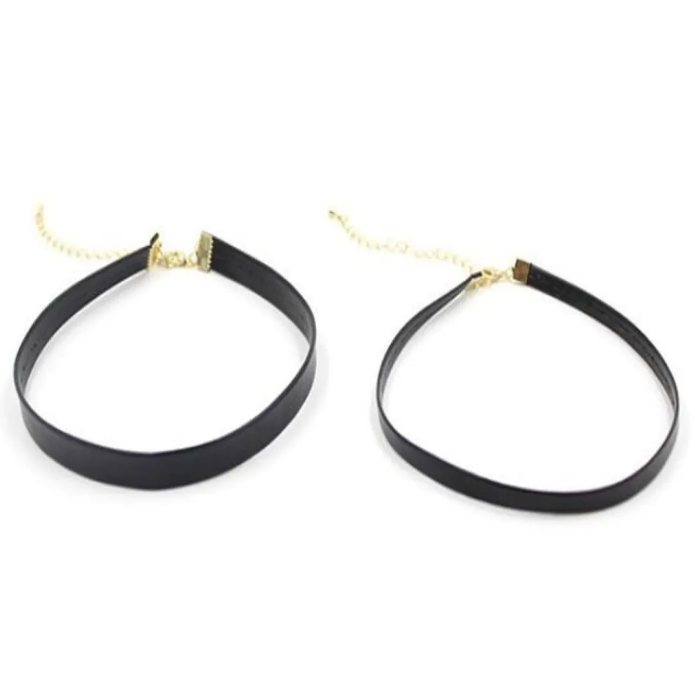 10st Lot Black Leather Chokers Halsbandsladdtråd för DIY Craft Fashion Jewelry Gift W23237D