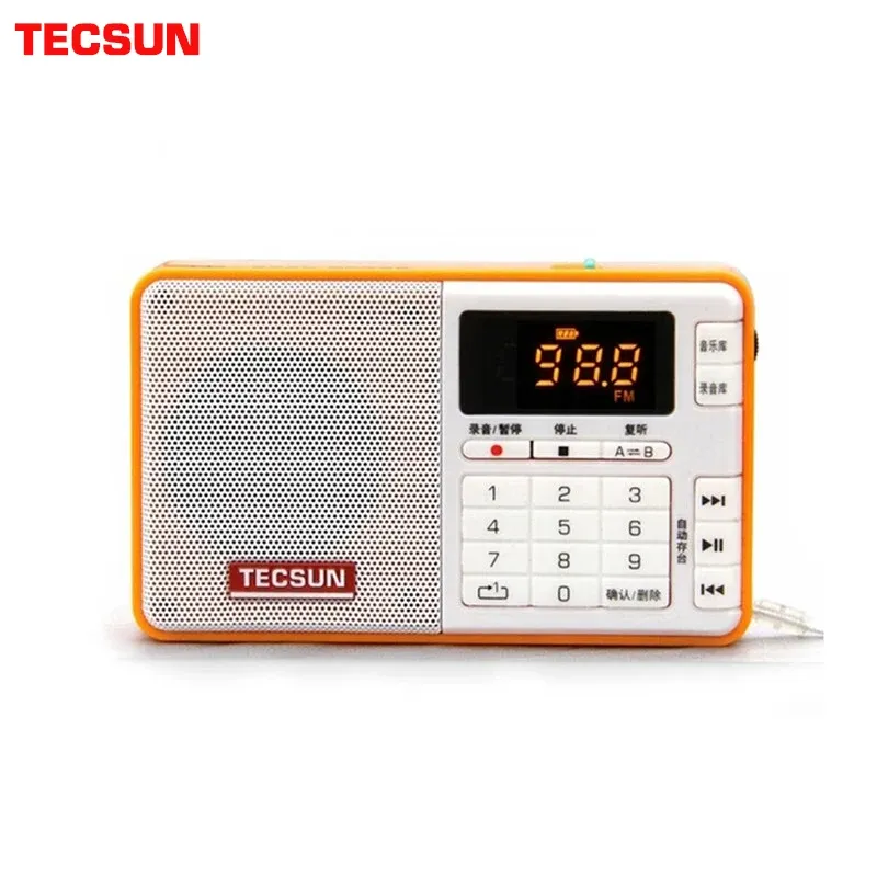 Spelare TECSUN Q3 Radio Pocket Size Mini Recorder med/utan 8 GB 16G TF -kort MP3 -spelare FM Stereo FM 76108 MHz Gratis frakt