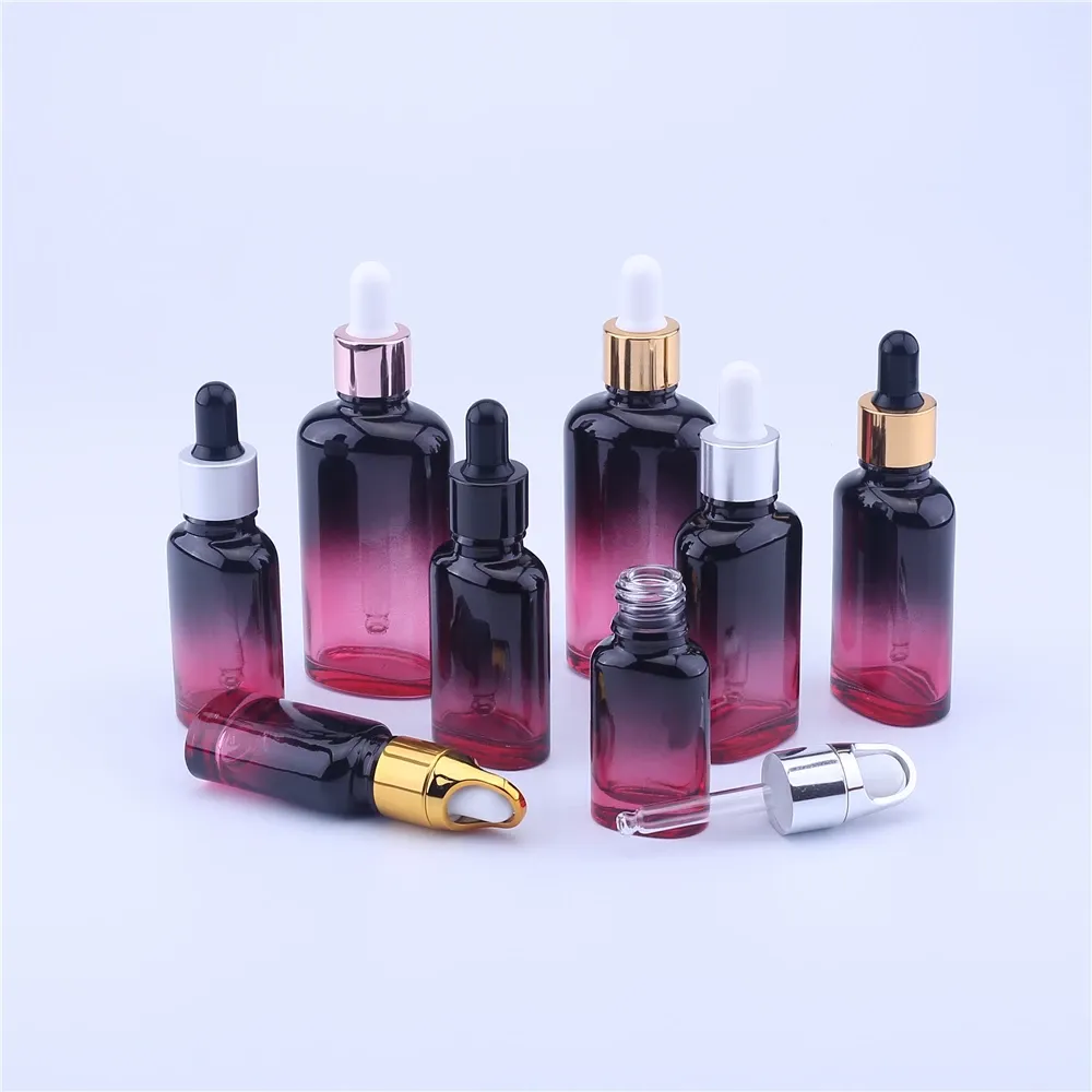 Scrubber 100pcs 10 ml 20 ml 30 ml 50 ml Drop Bottle Glass Aromaterapy Płyn Dropper Zasadnicze podstawowe masaż butelki do oleju