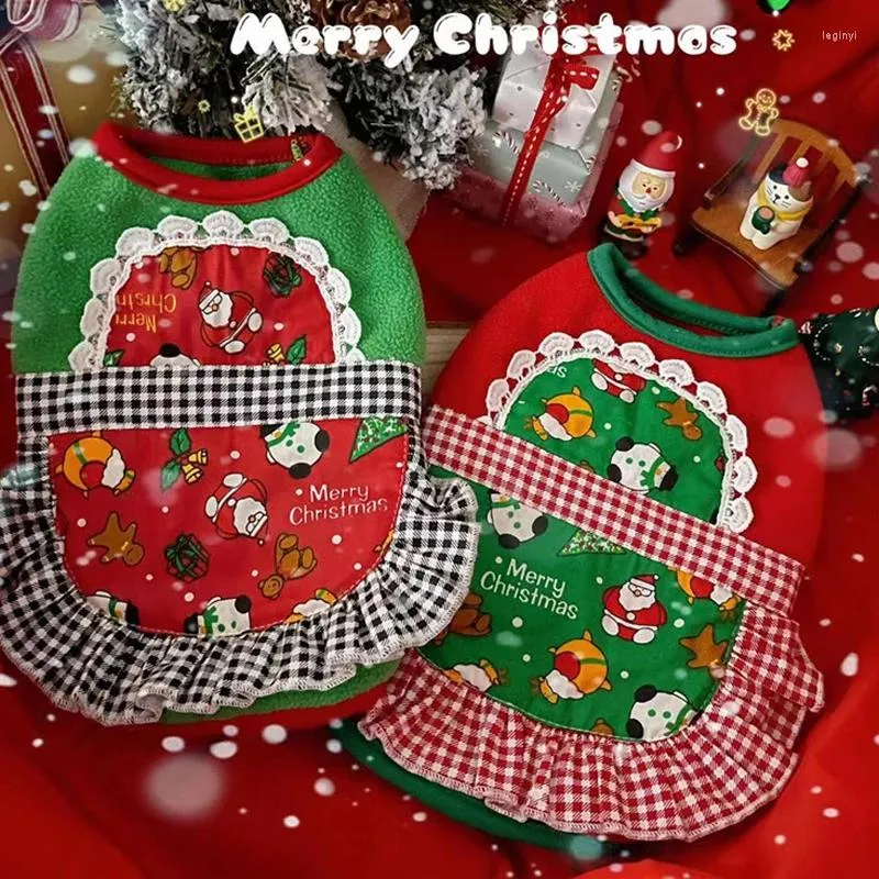 Dog Apparel Pet Maid Clothes Vest Christmas High Quality Material Supplies Home Velvet Dog. Teddy