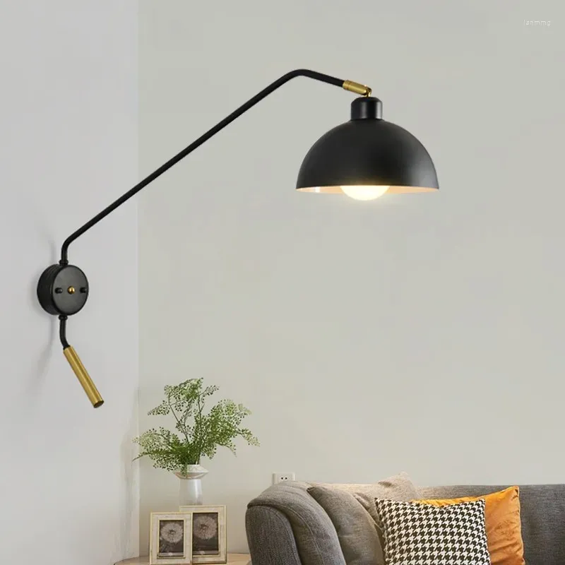 Wall Lamp Nordic Dining Room Long Pole Light Industrial Wind Retro Rocker Arm Living Sofa Work Table