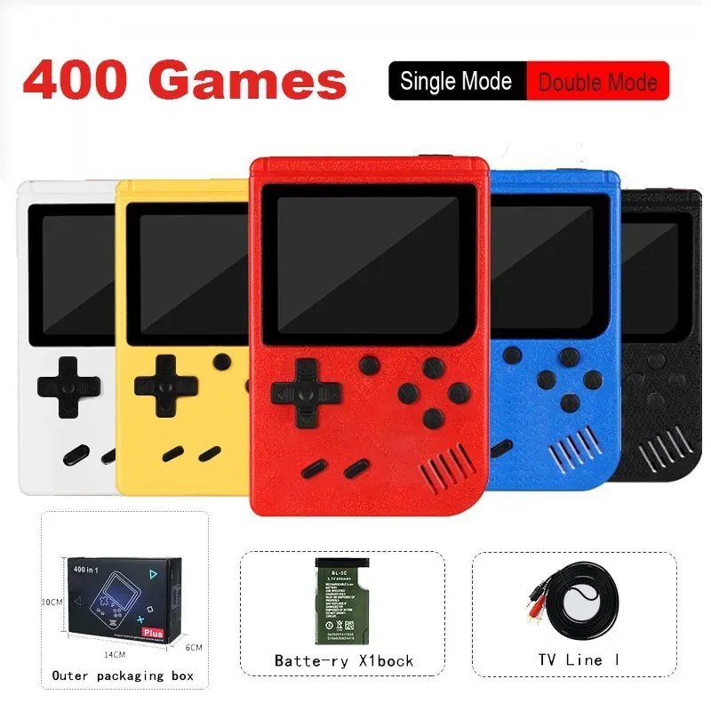 Jogadores 400 Jogo Mini Console de Jogo Portátil Recarregável Retro Jogos Portáteis Singles Doubles Mode Video Game 8bit Console de 3,0 polegadas