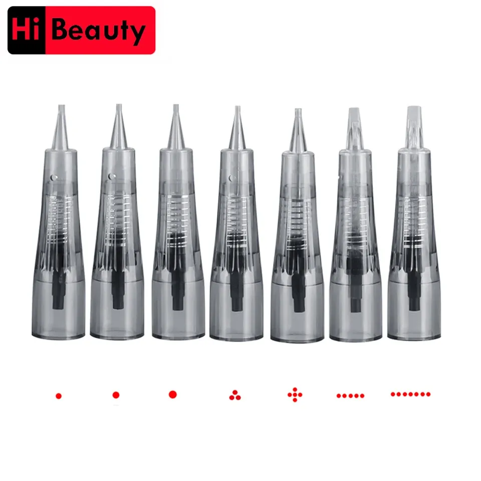 Kits 30/50/100 pièces cartouches d'aiguilles de tatouage pour aiguilles permanentes de lèvres de sourcil broderie aiguilles de maquillage de Microblading sans anesthésique