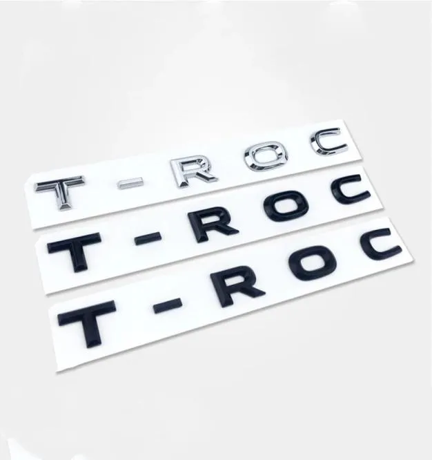 Nova fonte 3d letras emblema para troc estilo do carro remontagem meio tronco logotipo emblema adesivo cromo preto fosco brilhante black1595046