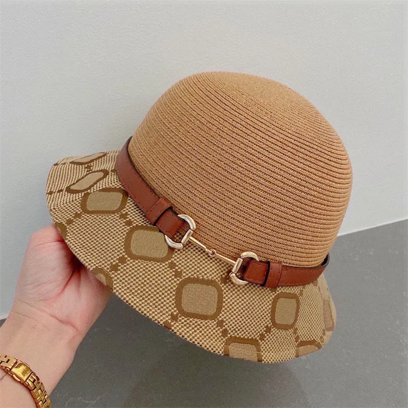 Grass Braid Top Hats Women Summer Designer Bucket Hats Strawhat Fitted Fedora Luxurys Designers Straw Cap Woven Bonnet g Caps