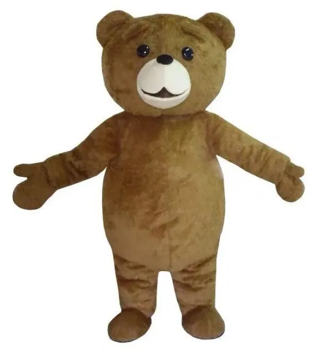 2024 Rabatt Factory Sale Ted Costume Bear Mascot Costume Adult Size Christmas Carnival Birthday Party Fancy Outfit