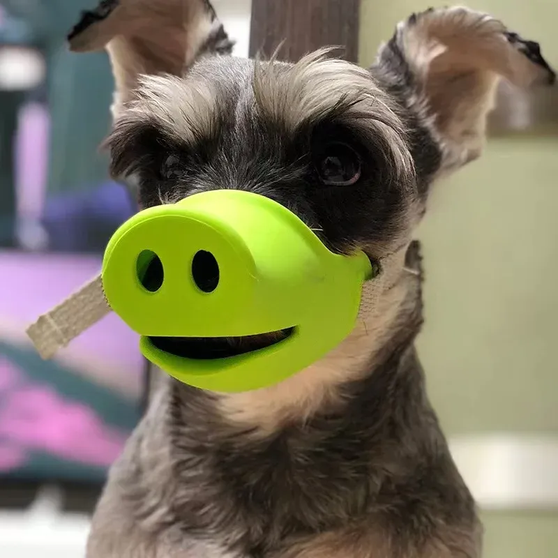 DHgate Personalized Silicone Pig Nose Dog Muzzle Breathable Anti Barking Biting Chewing Muzzle for Small and Large Dogs Pet Supplies