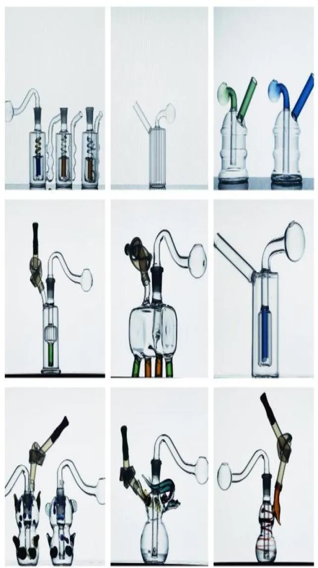 Yeni kare Gözlük Yağ Brülör Bong Su Boruları Recycler Mini Dab Teçhizat El Bongs ile 10mm Erkek Yağlar Brülörler Boru ve HOS6620561