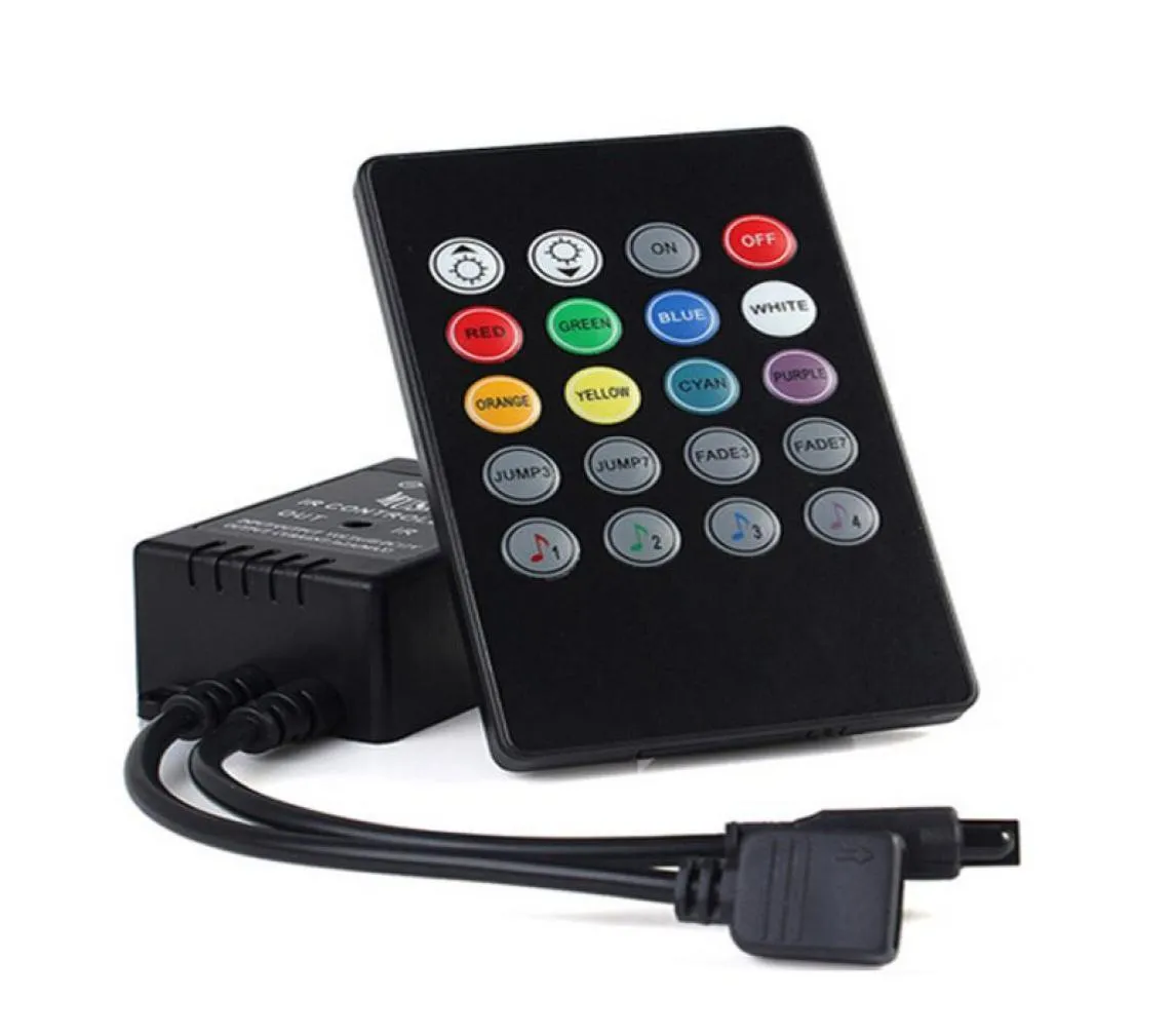 20 Keys LED Music Controller IR Remoteled Wireless RGB Controller DC 12V24V för RGB 5050 3528 SMD LED Strip8385678