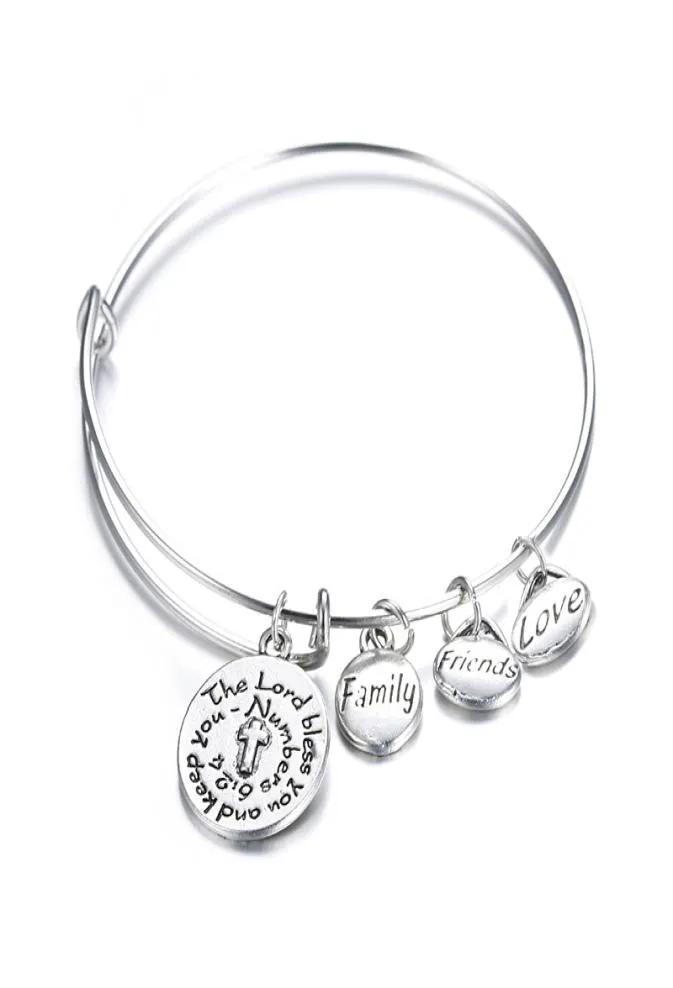 Modische erweiterbare Armreifen für Frauen, Freunde, Liebe, Familie, Charms, versilbertes Armband, Freundschaftsschmuck3378183