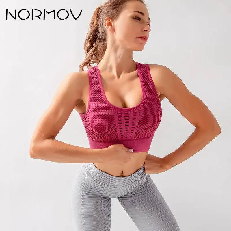 Ensembles / combinaisons NORNOV SEACHESS SEAU SAVE SEAU BRA FIESS PUSH UP Crop Top Femme Sportswear Workout Color Color Sports Usure Fomen Women Gym Hollowing