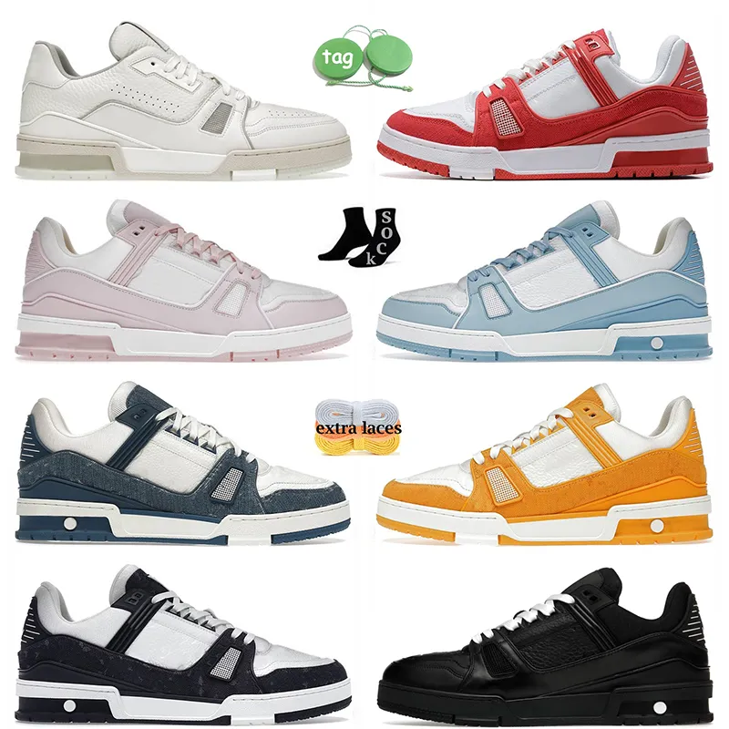 OG Original Denim Brand Flowers V Trainers Designer Casual Shoes for women men Low Top Calf Leather White Black Pink Red Green Luxury Platform Runners Sports Sneakers