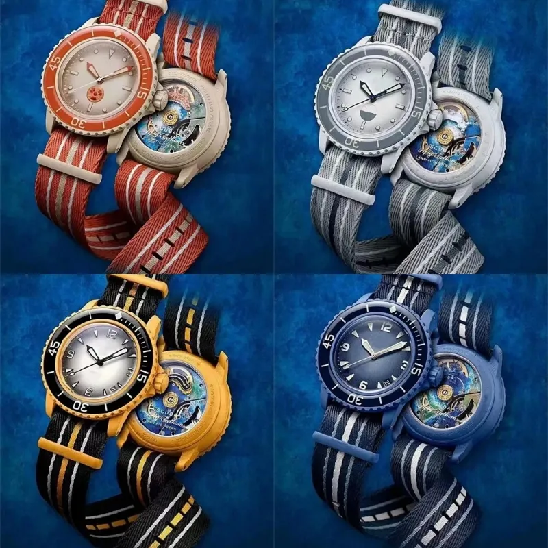 42 мм дизайнерские часы мужские кварцевые дизайнерские часы Тихий океан Антарктический океан индийская биокерамика 42 мм Montre de luxe синие черные наручные часы водонепроницаемые sd049