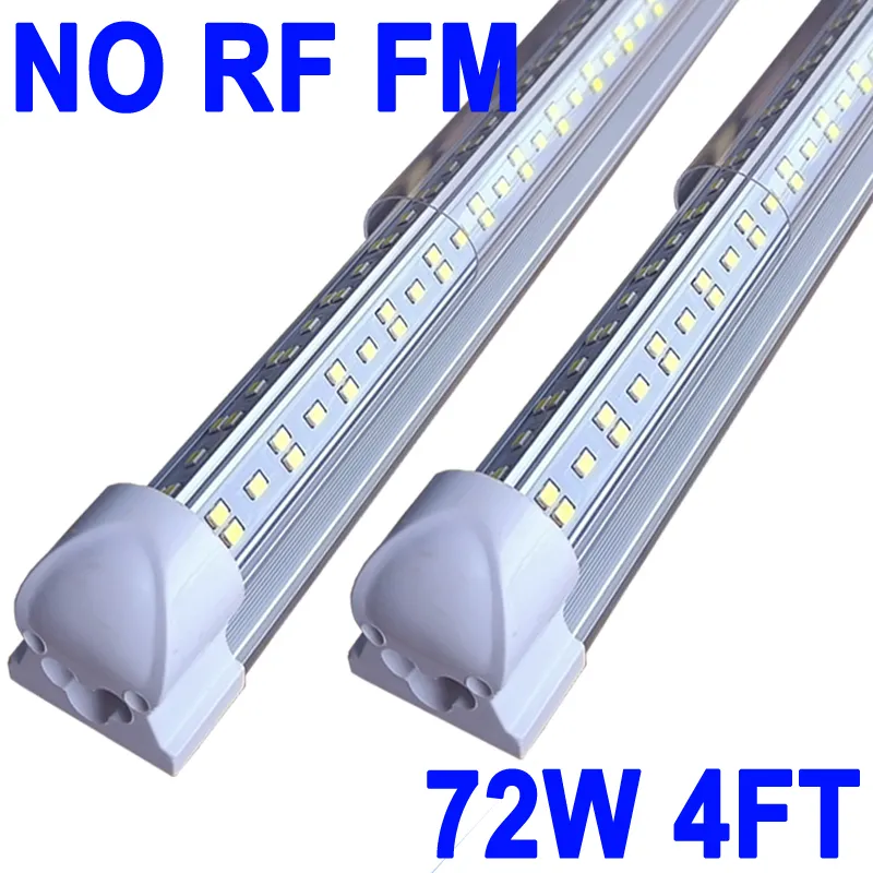 4 fot LED-butiksljus 72W 48 tum 72000 lm LED under skåpljus, T8 Integrated Tube Light Fixture för Utility No-RF RM 4ft Shop Light Takskåp Garage Crestech