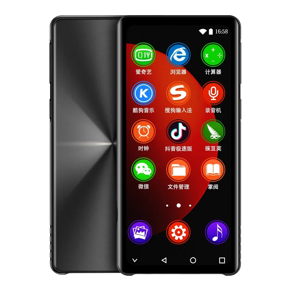 Jogadores Yophoon Novo M18 Portátil Inteligente Android WiFi MP3 MP4 Player Bluetooth 5.0 Full Touch IPS Screen FM / Gravador / Navegador / Até 128 GB