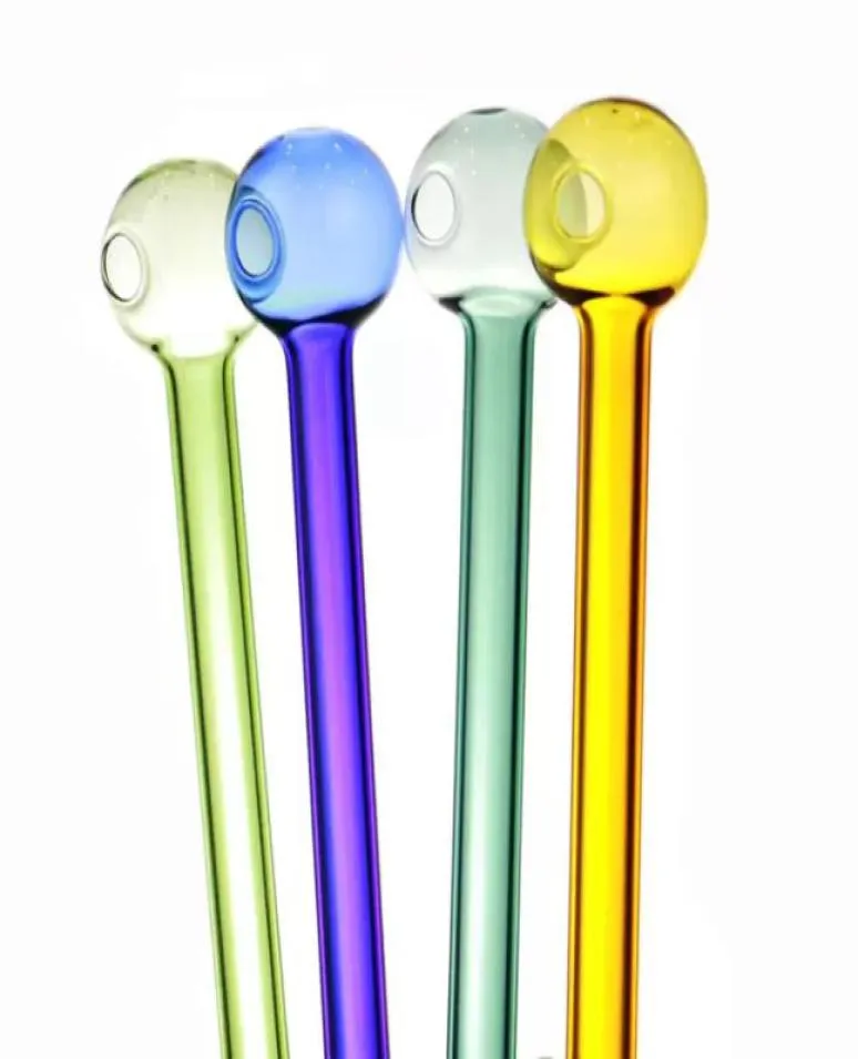 QBsomk Narghilè 4 pollici tubo dell'acqua colorato tubi per bruciatore a nafta in vetro pyrex spesso Tubo per occhiali Tubi1810854