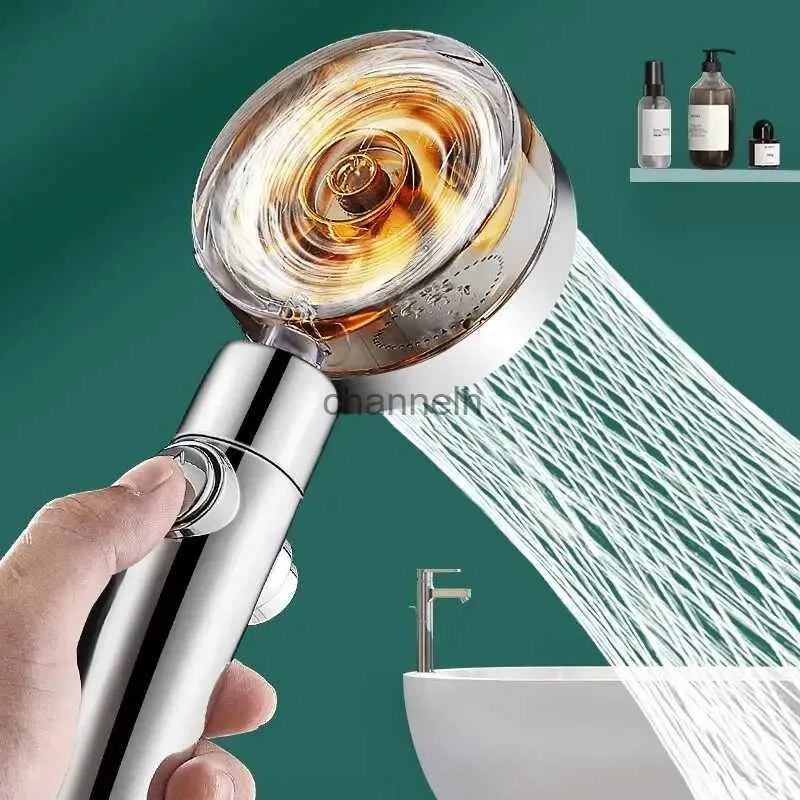 Bathroom Shower Heads High Pressure Head Water Saving Flow 360 Degrees Rotating with Fan Extension Showerhead Spray Nozzle Accessories YQ240228