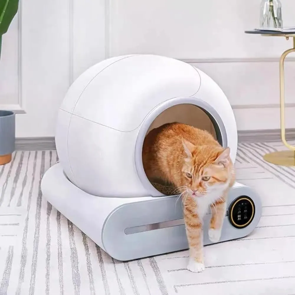 Lettiera per gatti autopulente, lettiera con rilevatore a infrarossi e sensori di peso, lettiera per gatti automatica con rimozione degli odori