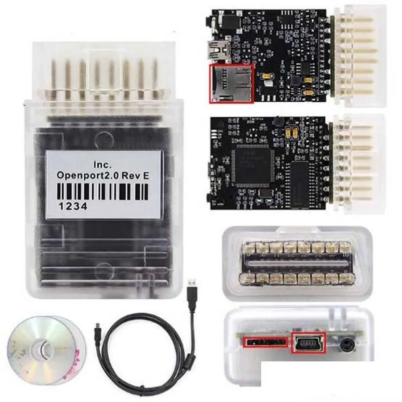 Leitores de código Ferramentas de digitalização Leitores de código Ferramentas de digitalização Tactrix Openport 2.0 Ecu Flash Chip Tuning Porta aberta para Toyta Obd2 Scanner Jlr SDD Dhowz