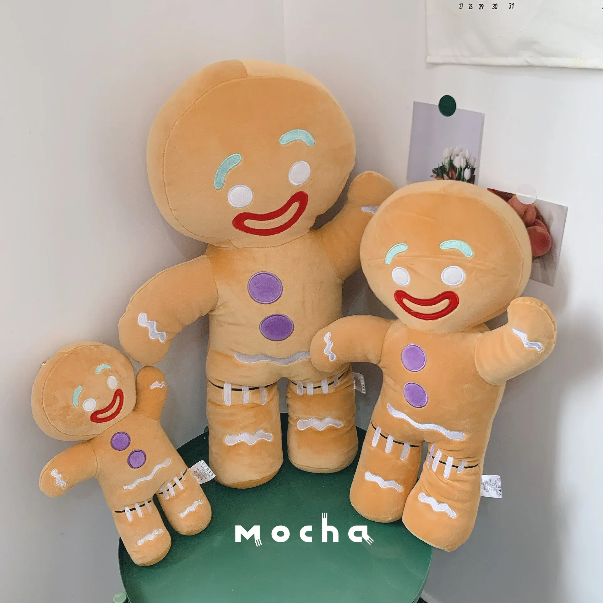 Cuscini Omino di pan di zenzero Peluche Bambino Placare Biscotti bambola Cuscino uomo Cuscino per seggiolino auto Renna Decorazioni per la casa Giocattolo Regalo di Natale per bambini