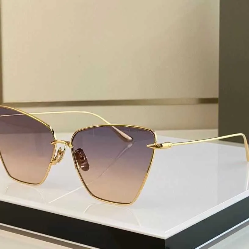 Dita Luxury Mabach Unisex Square Solglasögon med lutning av blå linser och 24k plätering - Italien designer glasögonlogotyp