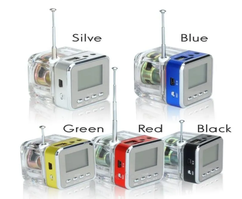 Nizhi TT028 Mini tragbarer LCD-Kristall-Loundspeaker Subwoofer-Lautsprecher Micro-SD-Karte FM-Radio MP3-Player Musiklautsprecher1496151