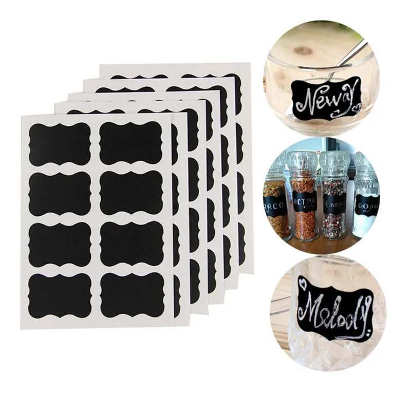 Lavagna Craft Kitchen Jar Organizer Etichette Lavagna Adesivi per lavagna nera Bottiglia nera Adesivi adesivi fai da te F202420