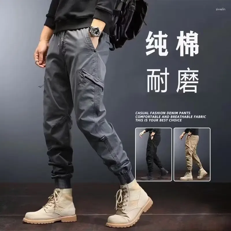 Męskie spodnie Multi-Pockets Tactical Cargo Mens HARAJUUKU Punk Hip Hop Joggers Pantalons Casual Streetwear Y2K Men Men Moders Technwear