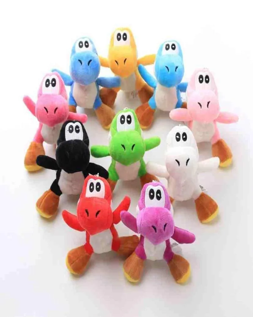 10cm LUIGI Bros Yoshi Dinosaur Plush Toy Pendants with Key chains Stuffed Dolls For Gifts 4inch Newest Party Supplies FY73301021610