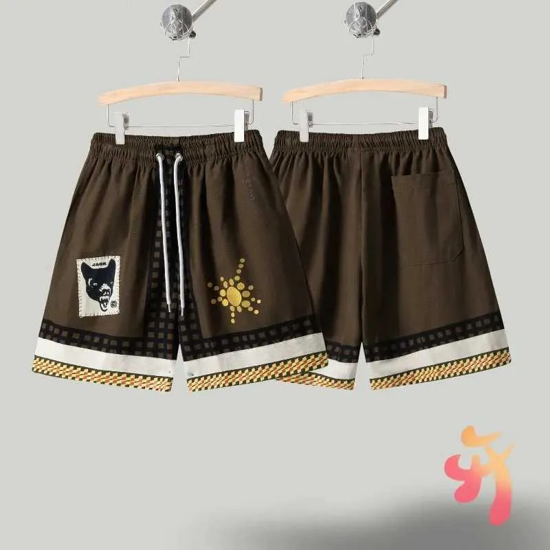 Męskie spodenki 24ss Cactus Jack Shorts Proste retro swobodne słoneczne druk naklejki wilk szorty męskie spodnie sportowe J240228