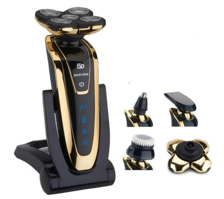 Rakare Original 5D Electric Shaver Wet Dry Face Shaving Machine laddningsbart skägg Elektriskt rakkniv för män Multifunktionella Groomin2382456