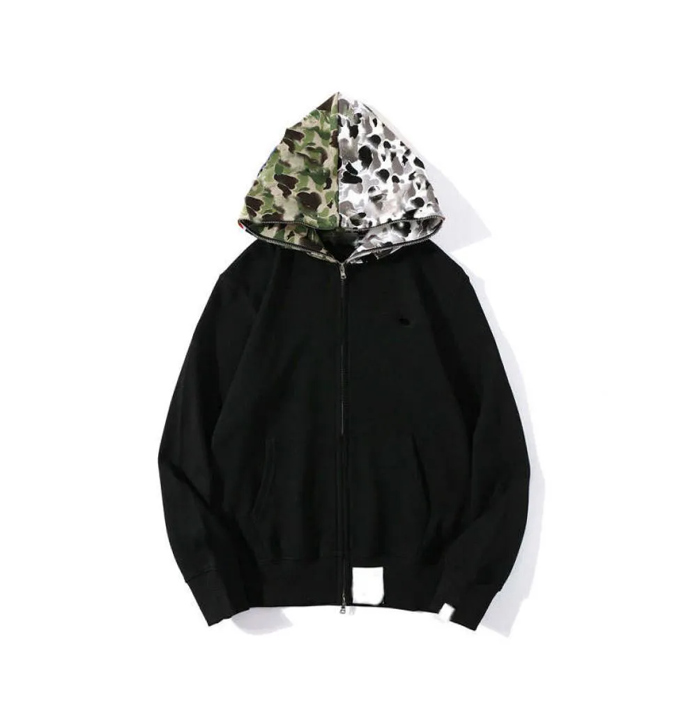 Schwarze Jacke Head Camo Baden Camouflage Ape FULL ZIP HOODIE Langarm Kleidung Herren5204734