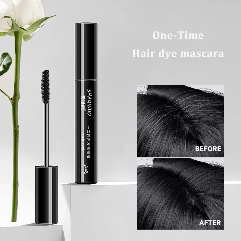 Color Black Brown OneTime Hair Dye Mascara Instant Gray Root Coverage Hair Cover Cream Stick Temporary Cover Up White Hair Colour Dye