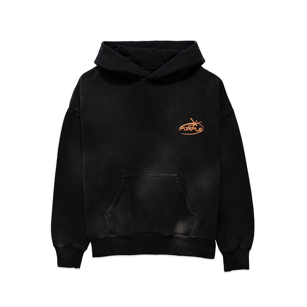 Erkek kapüşon lüks marka mor adam mor marka erkek popüler saf pamuklu gündelik hoodie amerikan işlemeli sprey maymun siyah hoodie sc16