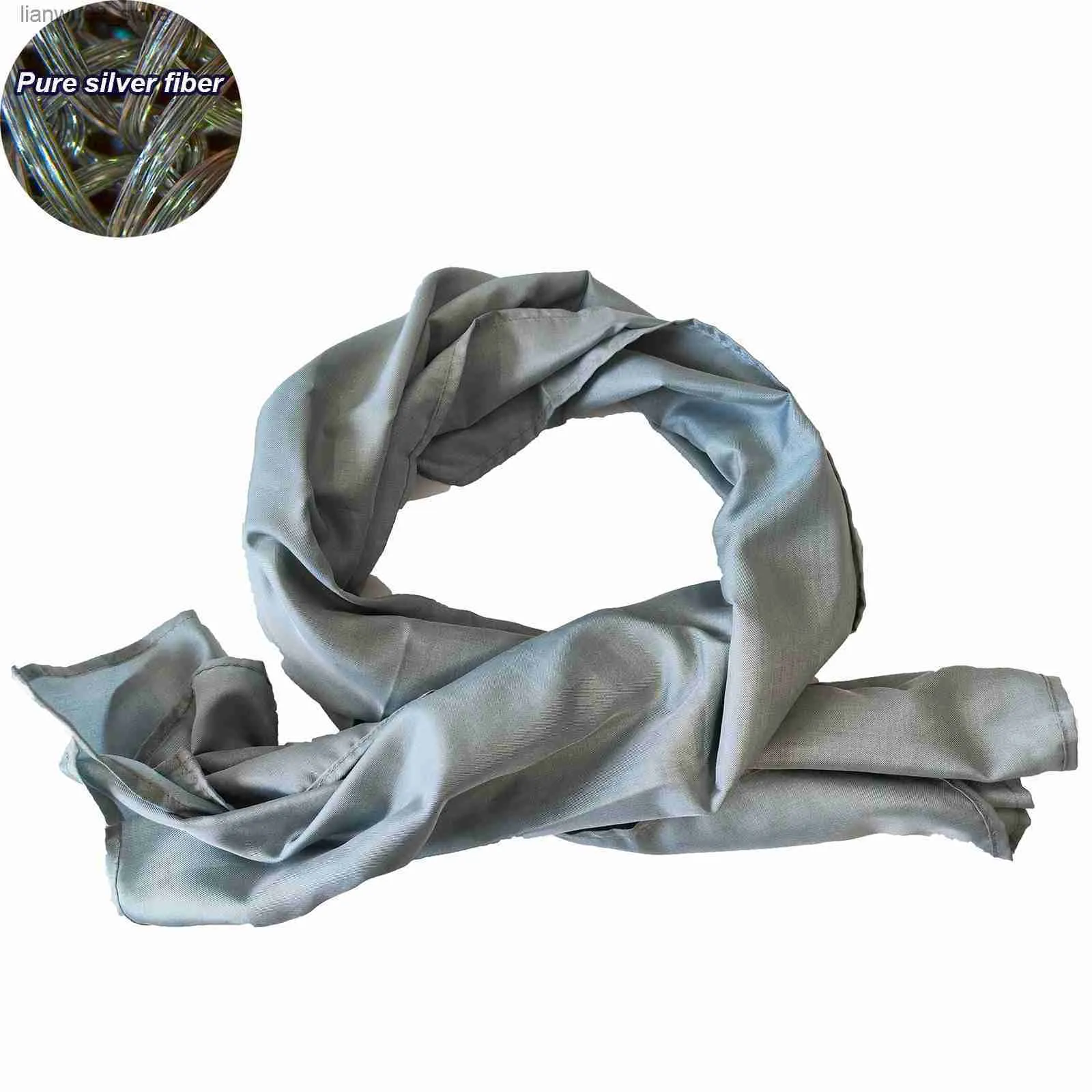 Scarves EMF Protective Silver Fiber Scarf Multi functional Headband Anti Radiation and Antibacterial Bandana Soft Necklace 90x145cm Q240228